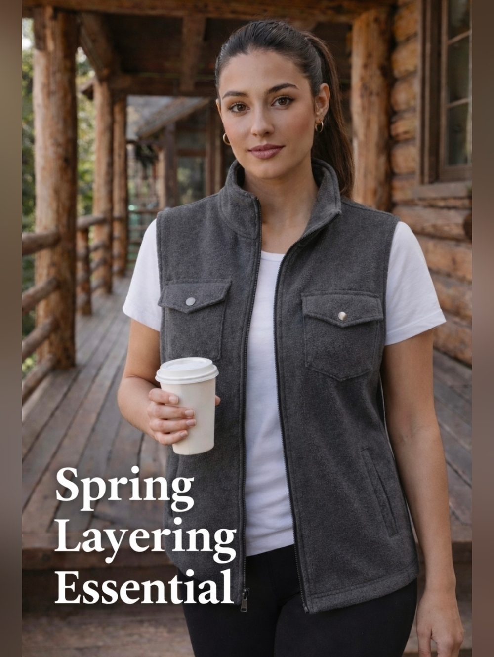Mountain Khakis Gray Fleece Zip Vest XL Utility Pocket Outdoor Layer